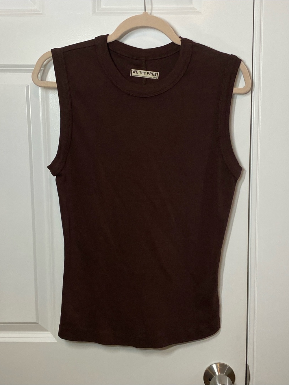 We The Free Chocolate Brown Sleeveless Crewneck Tank size Large